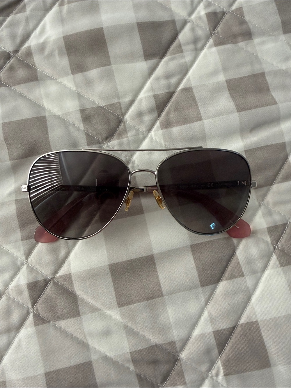 Kate Spade 
Classic Aviator Sunglasses - Silver Frame with Dark Lenses